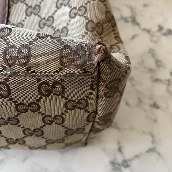 Gucci Brown GG Canvas and Leather Tote. Great Bag! - Picture 9 of 16